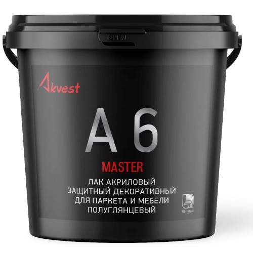 Лак акриловый Аквест-6 для паркета полуглянцевый бесцветный 1 кг