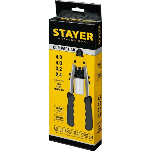 Компактный двуручный заклепочник STAYER Professional Compact-48 240 мм, 2.4 - 4.8 мм 3116_z01 фото 4