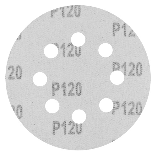 Круг абразивный на ворсовой подложке под "липучку", перфорированный, P 120, 125 мм, 5 шт Сибртех фото 2