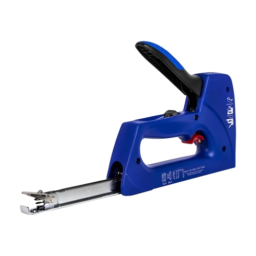 Степлер механический КОБАЛЬТ СТРЕЛОК, пластиковый корпус, скобы 6-14 мм, тип 53, шпильки 12-14 мм, гвозди 14 мм, рег.удара, спуск, крючок 922-197 фото 4 Степлер механический КОБАЛЬТ СТРЕЛОК, пластиковый корпус, скобы 6-14 мм, тип 53, шпильки 12-14 мм, гвозди 14 мм, рег.удара, спуск, крючок 922-197 фото 4