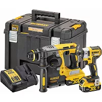 Аккумуляторный набор Dewalt DCK2532P2, 18 В: перфоратор DCH273 + шуруповерт DCF887, с 2 АКБ 5 Ач и ЗУ, в кейсе TSTAK DCK2532P2-QW