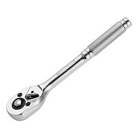 Ключ-трещотка 1/4", 45 зубьев, цельнометаллический, с быстрым сбросом, CrV, хром Сибртех