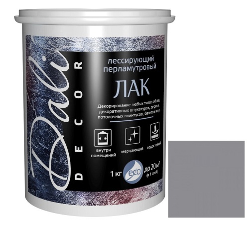 Лак лессирующий перламутровый Dali Decor серебро 1 кг