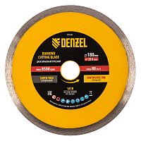 Диск алмазный сплошной, супертонкий, 180 х 25,4 мм, горячее прессование, мокрое резание Denzel