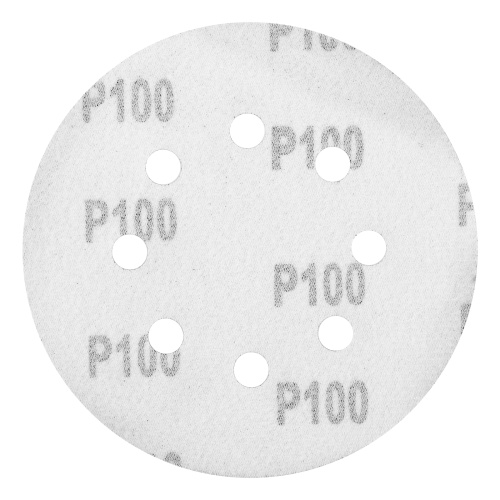 Круг абразивный на ворсовой подложке под "липучку", перфорированный, P 100, 125 мм, 5 шт Matrix фото 3