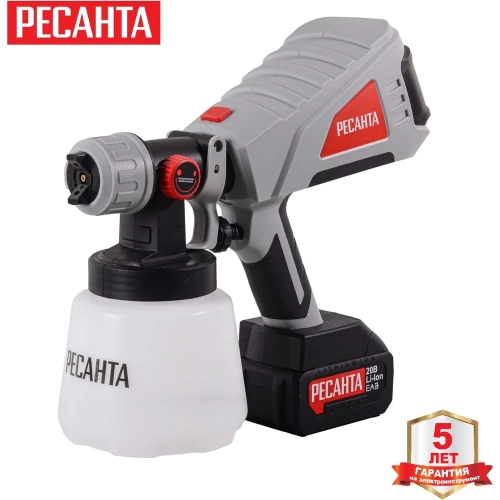 Краскопульт аккумуляторный Ресанта АКП-20Li (в комплекте 1 АКБ и ЗУ) 75/17/3 фото 4 Краскопульт аккумуляторный Ресанта АКП-20Li (в комплекте 1 АКБ и ЗУ) 75/17/3 фото 4