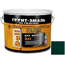 Грунт-эмаль по ржавчине Dali 3 в 1 гладкая RAL 6005 зеленый мох 10 л