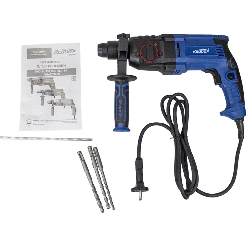Перфоратор электрический Redbo RHD-24/950 (950Вт, 24мм, три режима, 1.7Дж, 0-1000об/мин, кейс) 39834 фото 7