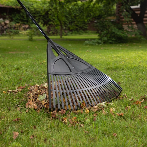 Грабли веерные пластиковые, 620 х 1750 мм, 27 плоских зубьев, алюминиевый черенок, Palisad фото 9