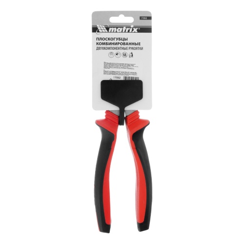Плоскогубцы комбинированные, 200 мм, хром-ванадий, двухкомпонентные рукоятки Matrix фото 7