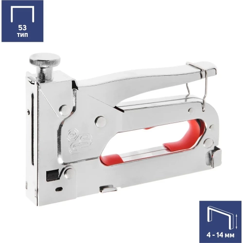 Степлер ТУНДРА мебельный регулируемый, металлический корпус, тип скоб 53, 4 - 14 мм 1550269 фото 3
