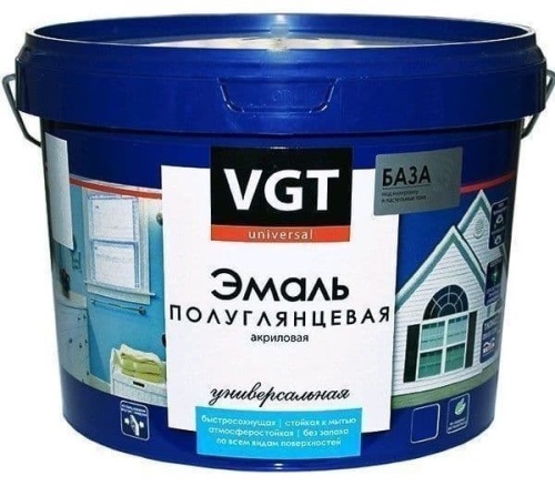 Эмаль универсальная VGT ВД-АК-1179 полуглянцевая База С 2,5 кг