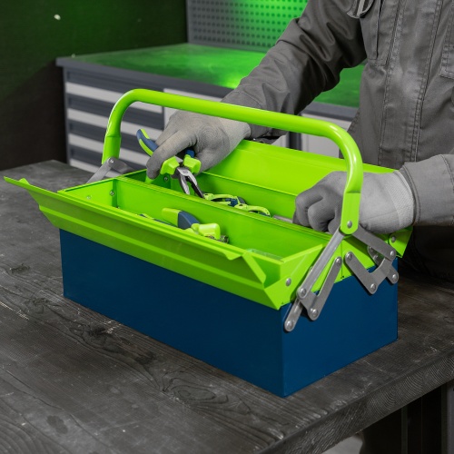 Ящик для инструмента, 430 х 200 х 160 мм, три секции, металлический Сибртех фото 11
