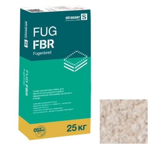 Сухая затирочная смесь Strasser для широких швов 5-30 мм бежевая 25 кг