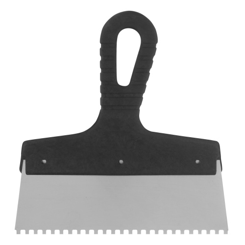 Шпатель из нержавеющей стали, 200 мм, зуб 4 х 4 мм, пластмассовая ручка Сибртех фото 3