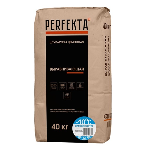 Штукатурка цементная Perfekta выравнивающая МН Зимняя серия 40 кг