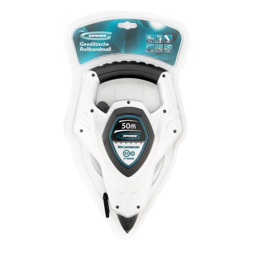 Рулетка геодезическая 50 м х 13 мм, откр, корп, металлическая лента, Super-Нейлон, двусторонняя шкала Gross фото 6