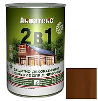 Покрытие алкидное защитно-декоративное для древесины Акватекс 2 в 1 полуматовое Орех 0,8 л