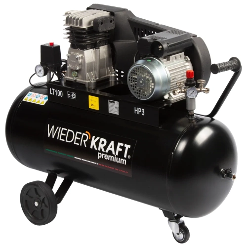 Масляный поршневой компрессор с ременным приводом WIEDERKRAFT 400 л/мин, ресивер 100л, WDK-91040 фото 5 Масляный поршневой компрессор с ременным приводом WIEDERKRAFT 400 л/мин, ресивер 100л, WDK-91040 фото 5
