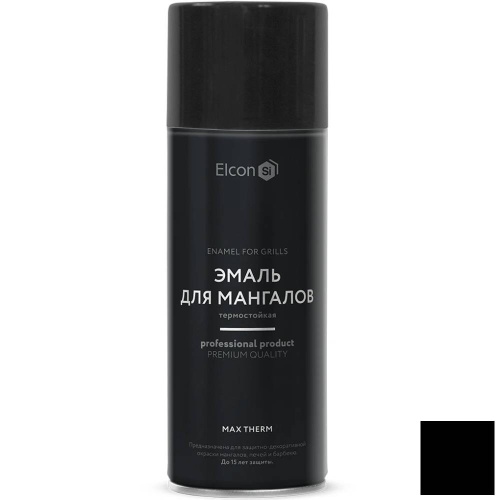 Эмаль аэрозоль термостойкая для мангалов Elcon Max Therm чёрная 520 мл