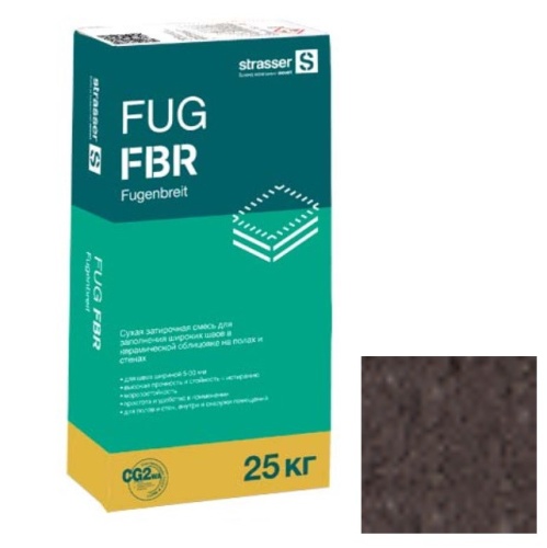 Сухая затирочная смесь Strasser для широких швов 5-30 мм темно-коричневая 25 кг