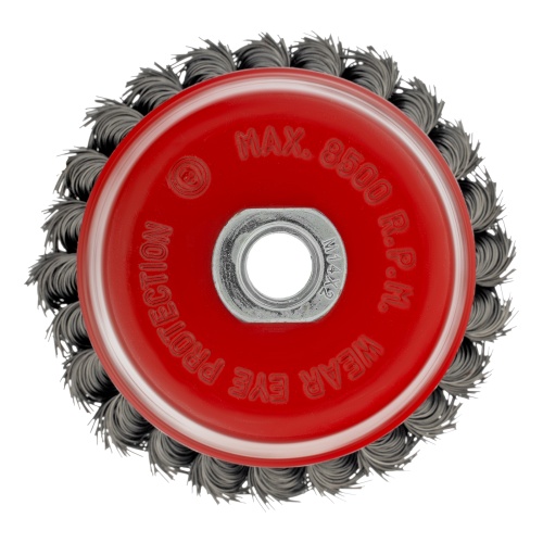 Щетка для УШМ, 100 мм, М14, "чашка", крученая проволока 0.5 мм Matrix фото 3