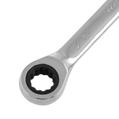 Ключ комбинированный трещоточный, 12 мм, CrV, зеркальный хром Matrix Professional фото 3