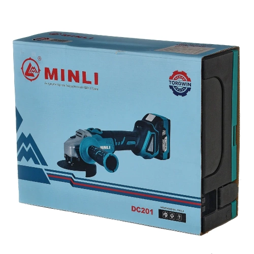 Аккумуляторная бесщеточная угловая шлифмашина MINLI 125mm Li-ion 18Vx2 DC201-4.0A фото 3