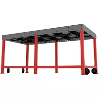 Сварочный стол Flamet 1450х2500 Profi 10мм подстолье с перемычками и колесами КPBK-1450x2500-10