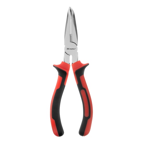 Длинногубцы изогнутые Nickel, 200 мм, никелированные, двухкомпонентные рукоятки Matrix фото 3