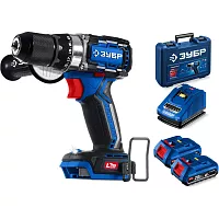 Бесщеточная дрель-шуруповерт ЗУБР Профессионал 20 В, 70 Н·м, 2 АКБ LMS (2 А·ч), кейс DB-70-22