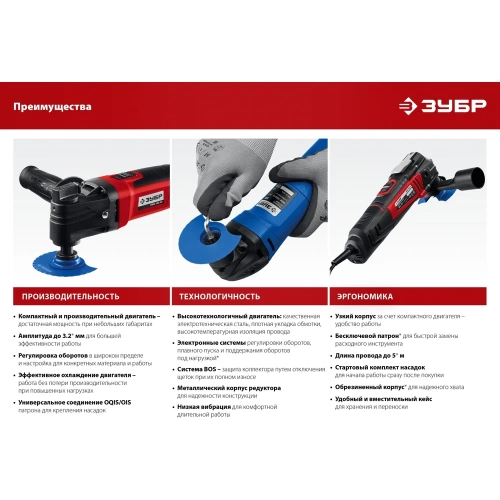 Реноватор ЗУБР 400 Вт, с набором насадок, кейс МФИ-400 КН фото 11 Реноватор ЗУБР 400 Вт, с набором насадок, кейс МФИ-400 КН фото 11