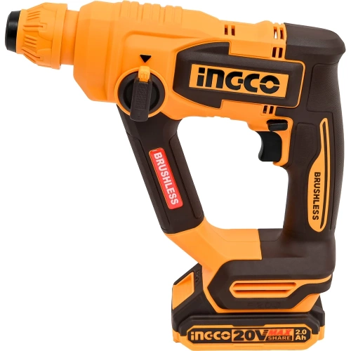Аккумуляторный перфоратор INGCO SUPER 20В BL 1.8Дж, 1хАКБ 2Ач и ЗУ CRHLI201881 фото 3