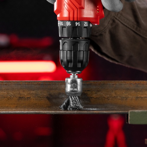 Щетка для дрели, 25 мм, "чашка" со шпилькой, крученая металлическая проволока Matrix фото 9