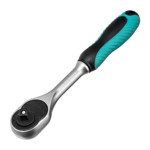 Ключ-трещотка 1/4", CrV, 72 зуба, с быстрым сбросом, матовый хром Stels фото 2