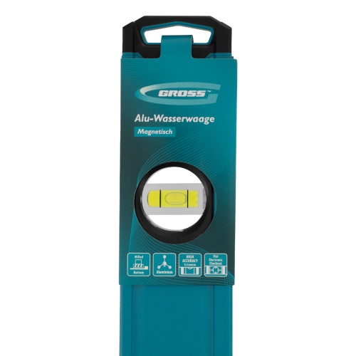 Уровень алюминиевый, магнит., фрезерованный, 3 глазка, 0,5 мм/м, 1500 мм Gross фото 9