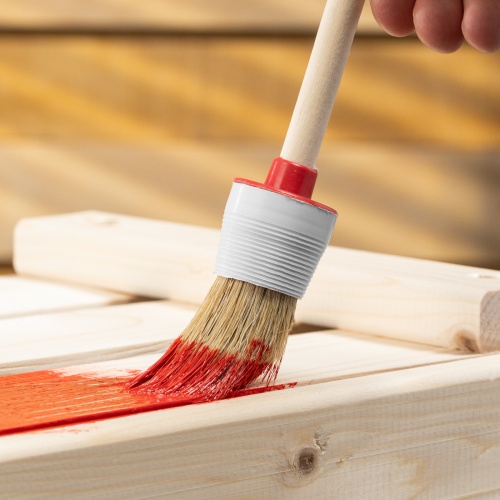 Кисть круглая № 6 (30 мм) натуральная щетина, деревянная ручка MTX фото 10