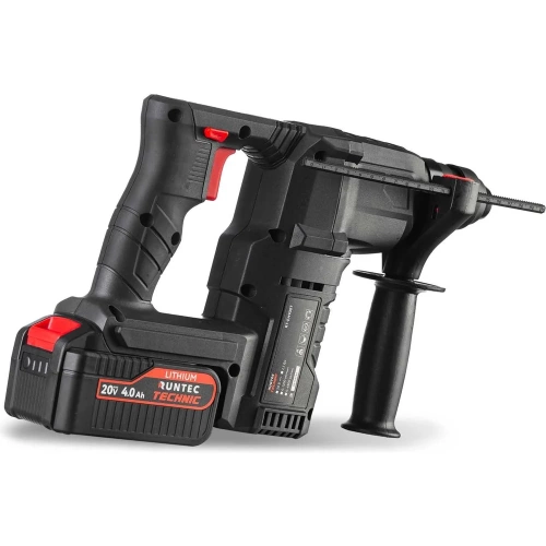 Аккумуляторный перфоратор RUNTEC TECHNIC 2.5 Дж, 20 В, 2x4 Ач, 900 Вт RT-EH900T фото 3
