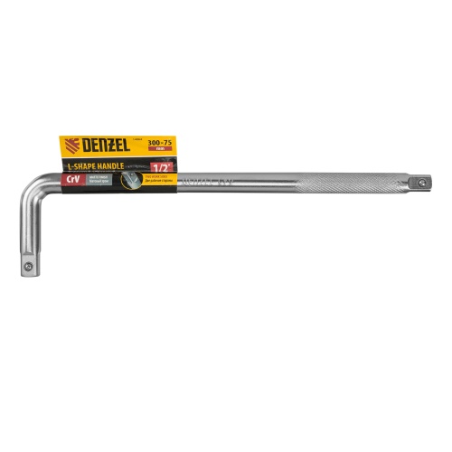 Вороток Г-образный, 300*75 мм, квадрат 1/2", CrV, матовый хром Denzel фото 6 Вороток Г-образный, 300*75 мм, квадрат 1/2", CrV, матовый хром Denzel фото 6