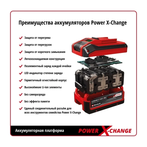 Устройство зарядное 3 А с аккумулятором EINHELL PXC 18 В, 4 Ач, Starter kit 4512042 фото 6 Устройство зарядное 3 А с аккумулятором EINHELL PXC 18 В, 4 Ач, Starter kit 4512042 фото 6