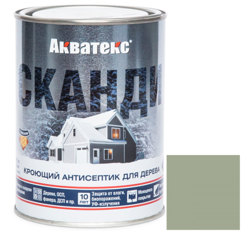 Антисептик акриловый кроющий для дерева Акватекс Сканди полуматовый Альпийское утро 0,75 л