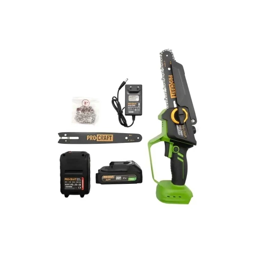 Пила цепная аккумуляторная PROCRAFT 20В, 6''+8'', 4600 об/мин, АКБ 2Ач+ЗУ+2, Шина+2 Цепи, Кейс, PKA46 2/2 фото 9 Пила цепная аккумуляторная PROCRAFT 20В, 6''+8'', 4600 об/мин, АКБ 2Ач+ЗУ+2, Шина+2 Цепи, Кейс, PKA46 2/2 фото 9