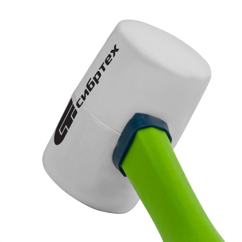 Киянка резиновая, 225 г, белая резина, фибергласовая рукоятка Сибртех фото 3