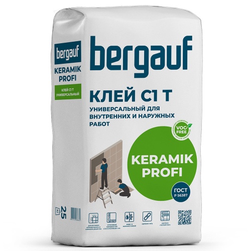 Клей универсальный для плитки Bergauf Keramik Profi 25 кг Клей универсальный для плитки Bergauf Keramik Profi 25 кг