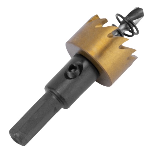 Коронка по металлу HSS, 22 мм, нитридтитановое покрытие Denzel фото 2 Коронка по металлу HSS, 22 мм, нитридтитановое покрытие Denzel фото 2