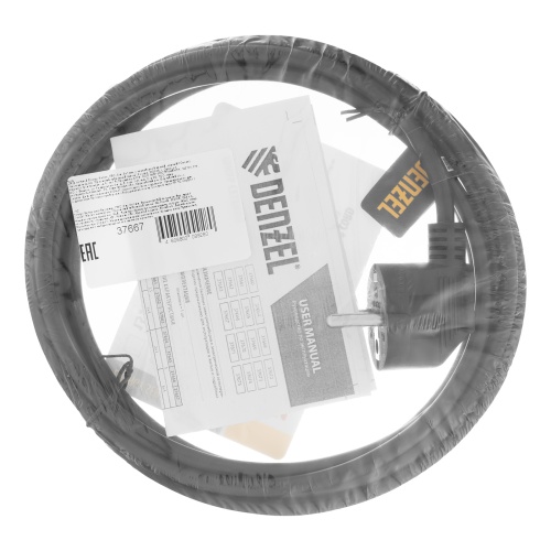 Шнур сетевой Energy Series, ПВС, 3 м, 3 x 1 мм, с неразборной вилкой, черный, Denzel фото 7