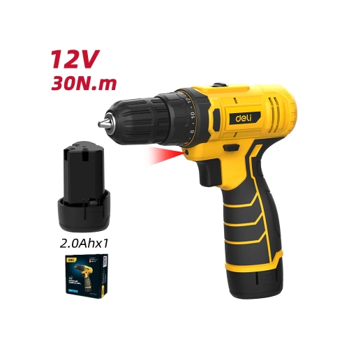 Дрель-шуруповерт аккумуляторная DELI DL-DZ12-4A2 1 акб, 12В х 2Ач, ЗУ, 30 Нм, коробка 164628 фото 9 Дрель-шуруповерт аккумуляторная DELI DL-DZ12-4A2 1 акб, 12В х 2Ач, ЗУ, 30 Нм, коробка 164628 фото 9