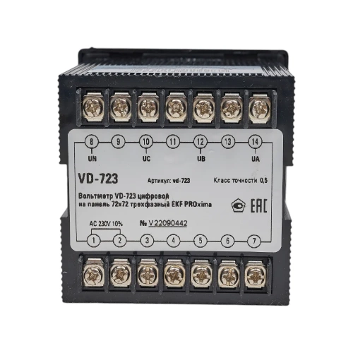 Цифровой вольтметр EKF PROxima на панель, 72х72, трехфазный vd-723 фото 5