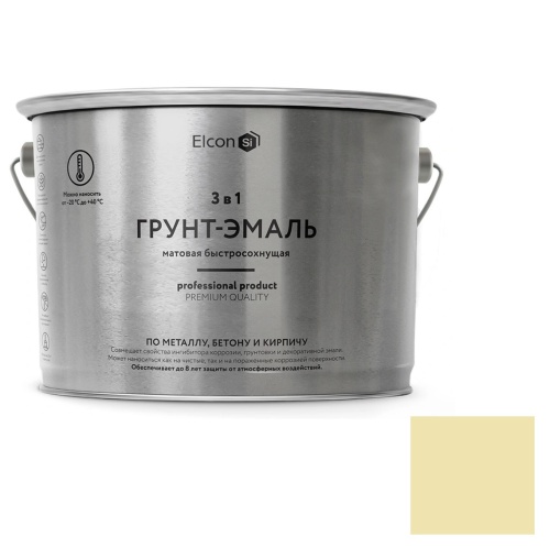 Грунт-эмаль по ржавчине Elcon 3 в 1 матовая RAL 1015 бежевая 2 кг