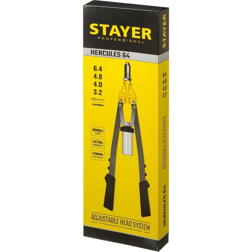 Усиленный двуручный заклепочник STAYER Professional Hercules-64 3.2 - 6.4 мм 3106_z01 фото 5